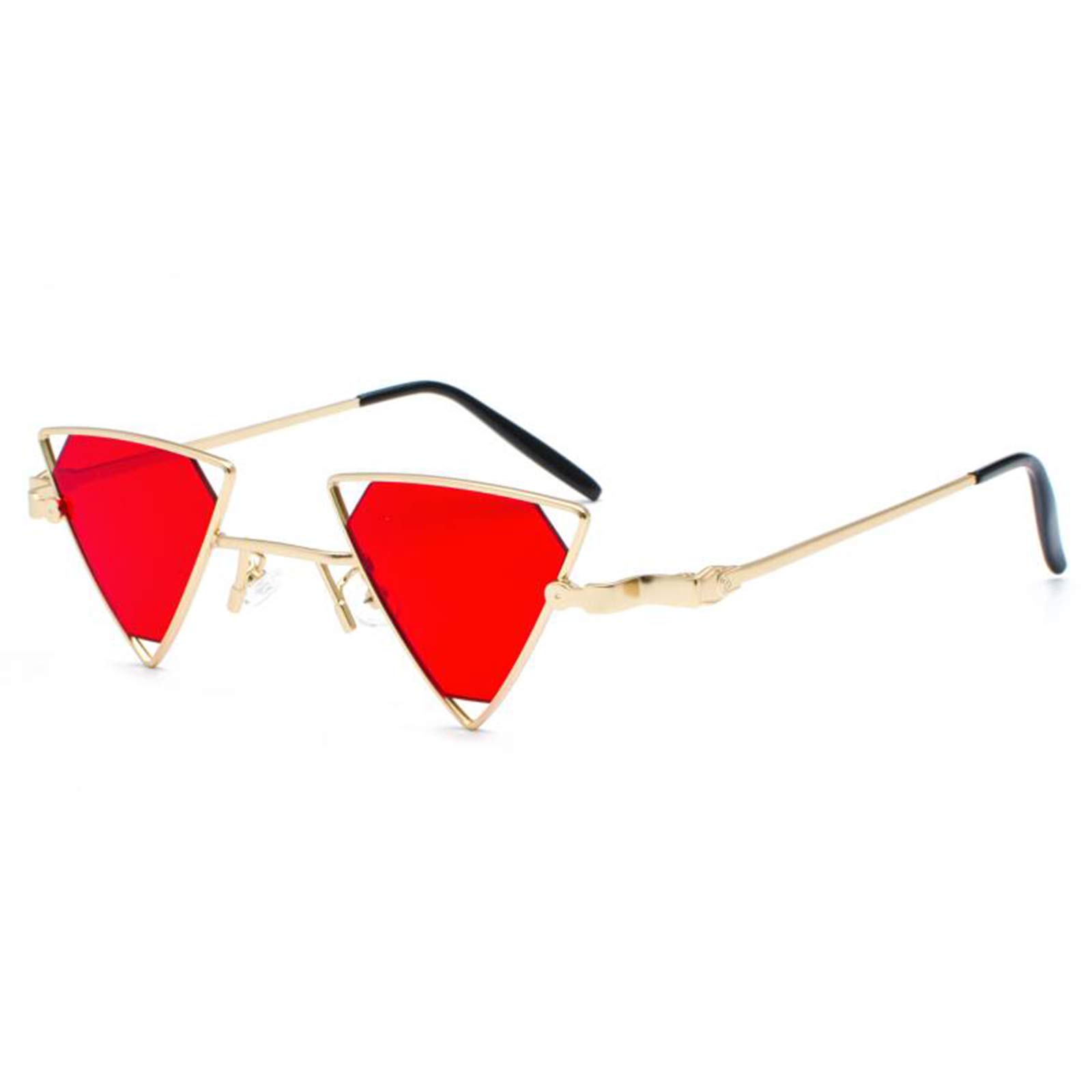 acsefire Retro Hippie Sunglasses Triangle Hollow Non-Polarized Steampunk Sunglasses for Men Women with UV400 Protection