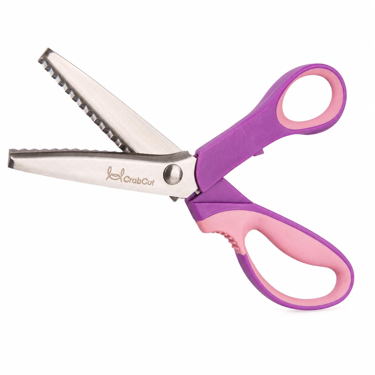 Crabcut Purple Pinking Shears For Fabric Cutting, 9.2" Stainless Steel Sewing Scissors, Zig Zag Decorative Edge, Fabric Sewing Supplies, For Professional Dressmaking & Sewing Crafts
