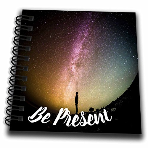 3D Rose Be Present Photograph of A Man Looking at The Galaxy Mini Notepad, 4" x 4"