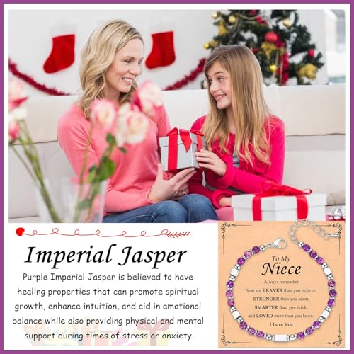 Nature Stone Bracelet, Trendy Teen Girl Gift Ideas with Quote Card for Birthday Christmas Easter Valentines2