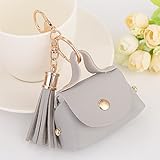 Kawaii Cute Women's handbag Shape As Charms Car Key Chains Key Ring Tassels keyring keychains linnor Women Bag Charms DIY (Gray)