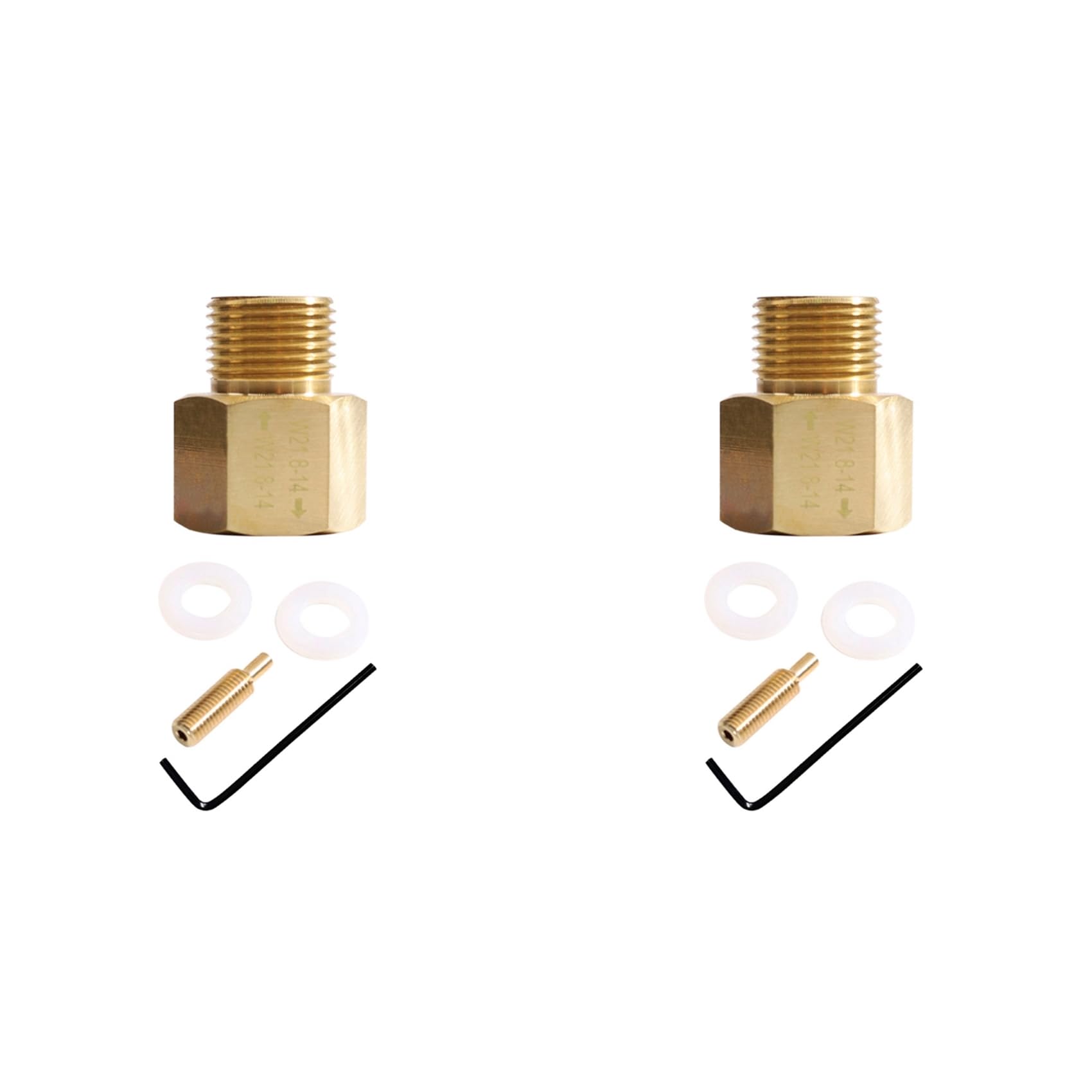 Jnchdghwa Brass Color 2X Co2 Cylinder Tank W21.8-14 To W21.8-14 Adapter Converter With Rpv Valve For Aquarium Fish Tank