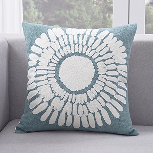 Btfortune Set Of 2 Boho Throw Pillow Covers Embroidered Decorative Pillowcases Cushion Covers For Couch Sofa Bed Accent Farmhouse Decor Big Sunflower Design Pattern thumb #1