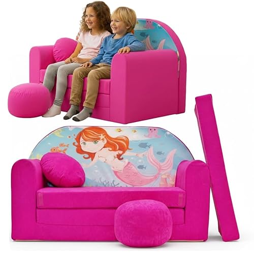 TUPPI Divano per Bambini con Funzione Letto Pieghevole, 168x98cm, Set