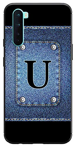 Image of Amazon Brand - Solimo Designer Button Jeans Alphabet-U Printed Soft & Flexible Hybrid Back Case Mobile Cover for OnePlus Nord