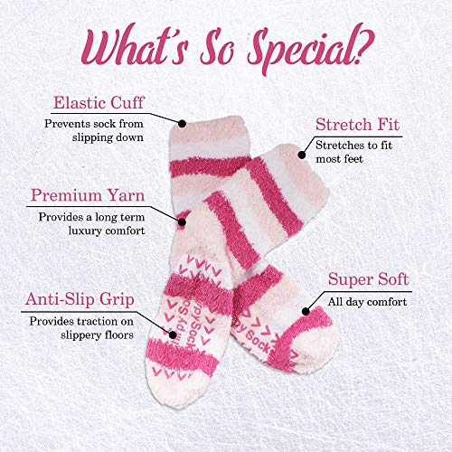 Image of BambooMN Colorful Fuzzy Socks - Assorted Super Soft Warm Microfiber Comfy Home Socks - Value Pack