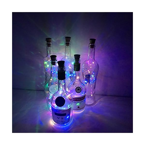 Lovenite 10 pack bottle cork lights 10 led wine bottle battery powered lights copper wire fairy string light for christmas halloween wedding birthday party diy home decor - image 6