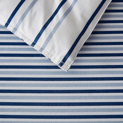 Image of Eddie Bauer - King Comforter Set, Super Soft Bedding with Matching Shams, Two-Piece Back Closure, Modern Room Essentials (Cooper Stripe Blue, King)