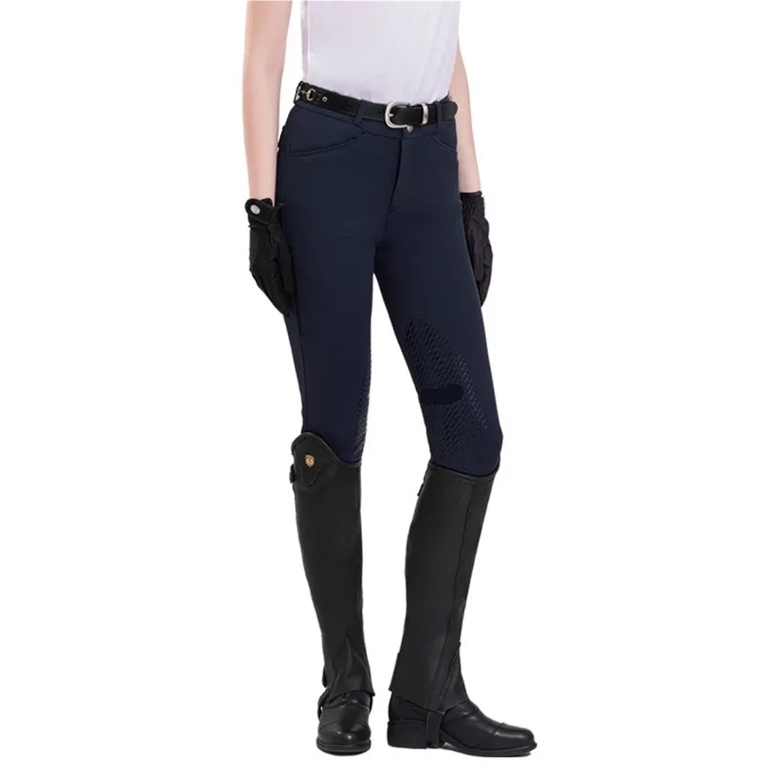 Pantalones Montar a Caballo Mujer Pantalones de Caballo Unisex Silicona for Montar a(White,34)