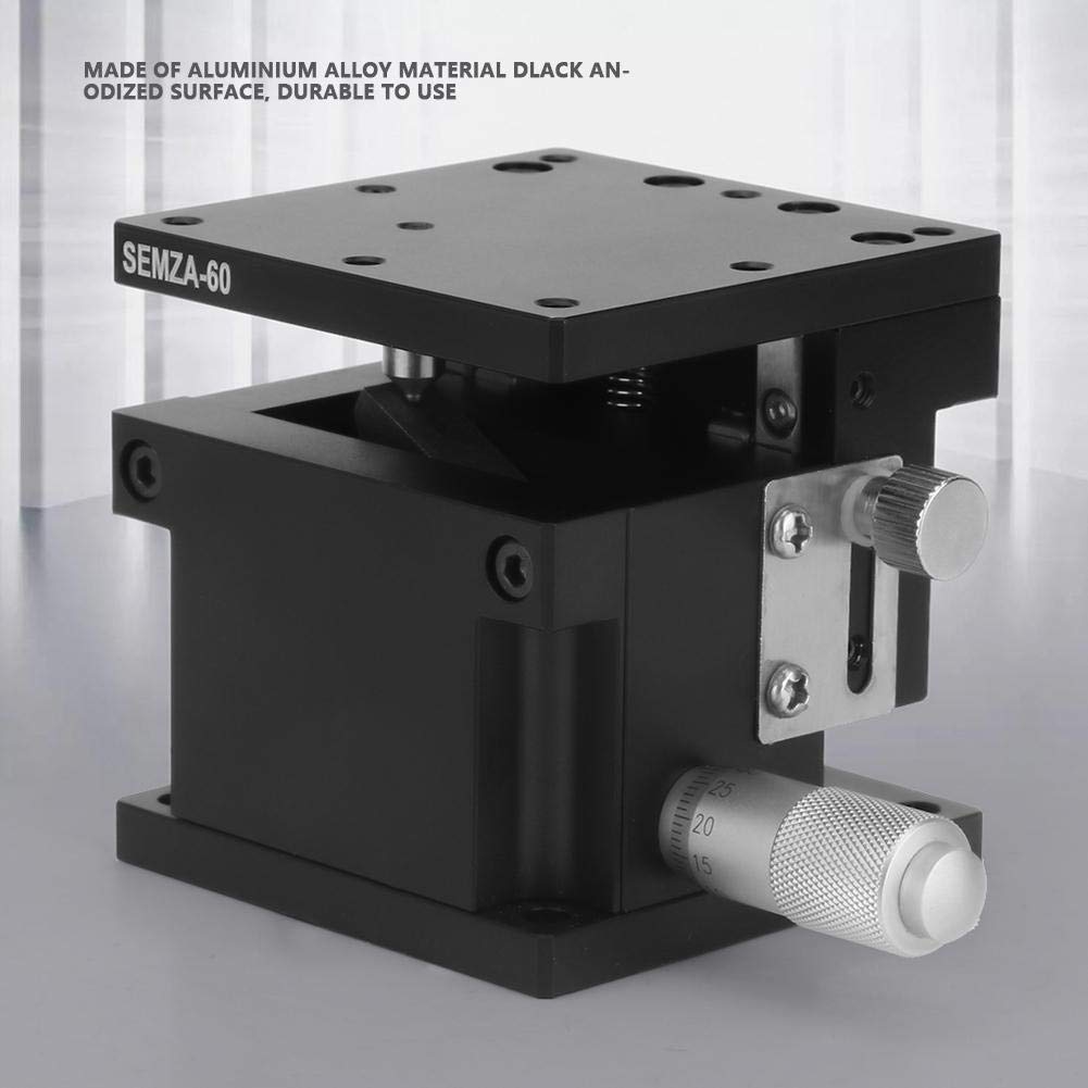 Escenario lineal manual Z,mesa deslizante rodamiento ajuste fino micrométrico,plataforma recorte precisión Rodillo transversal Eje Z Posición lineal Escenario 2.4 * 2.4in, para inspecció