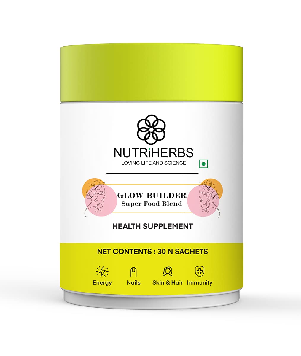 NUTRI HERBS Glow Builder Collagen Supplement For Skin Glow | Vegan Collagen Booster With Vitamin C For Men & Women | Radiant, Hydrated Skin Support | Organic Beauty Collagen - 30 Sachets (B0B9HJ7PCP) Amazon Price History, Amazon Price Tracker