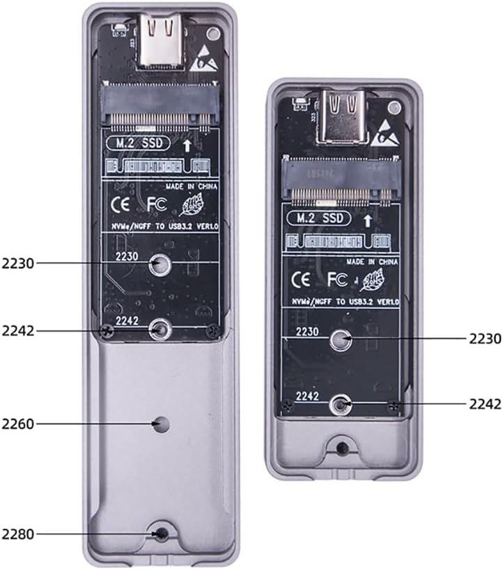 JMT 4TB M.2 NGFF+NVME to USB3.2 Hard Disk Enclosure 20Gbps Gen2*2 with USB-C Interface Compatible with NGFF NVME Dual Protocol SSD (to 2280)