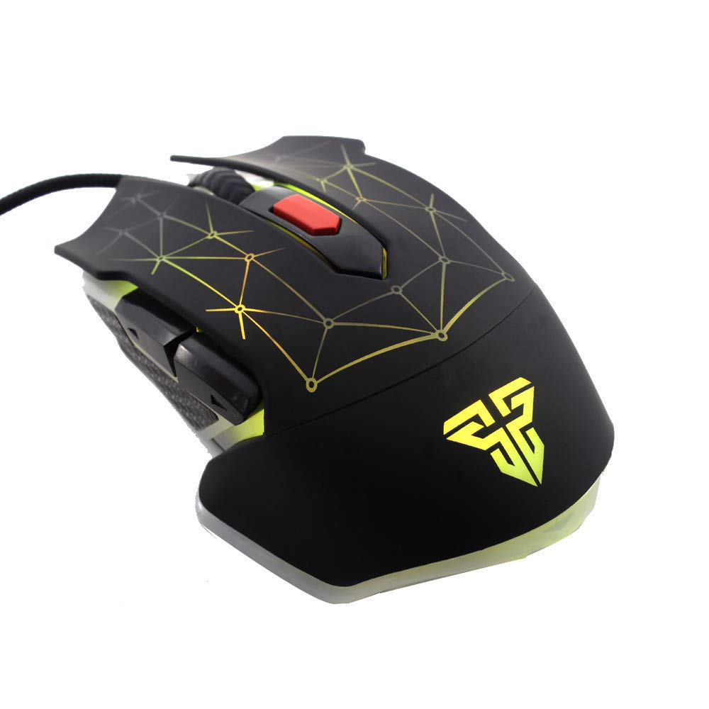 SUImeito 2.4Ghz Wireless FANTECH 1.8m 6D USB Wired Game Mouse Macro RGB Mouse (Black)