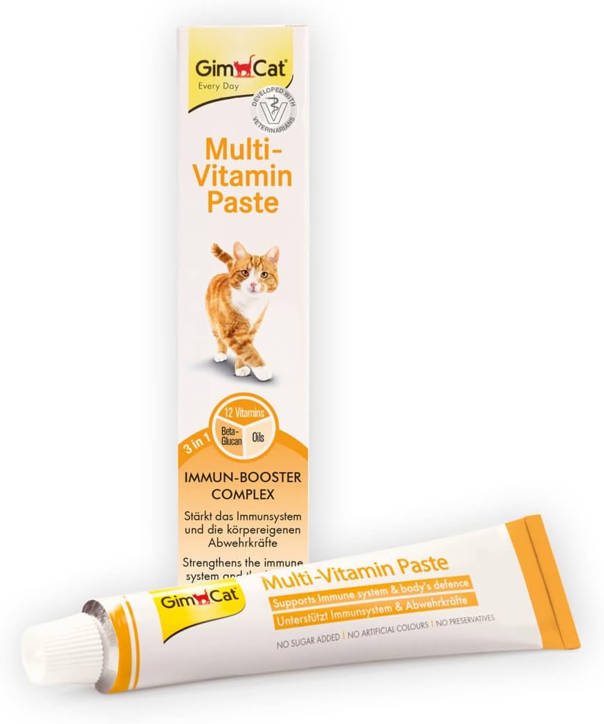 GimCat Multi-Vitamin Paste – Snack good for cats’ health, activates the body’s defenses and strengthens the immune system – 1 tube (1 to 50 g)