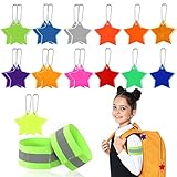 【Sterndesign】 Der Kinderreflektor Anhänger ist in Form eines fünfzackigen Sterns gestaltet, Mit dem hängenden Schlüsselanhänger sieht es noch süßer aus. Es kann tagsüber als stilvoller und schöner dekorativer Anhänger verwendet werden. Nachts kann das Reflexionsvermögen des reflektierenden Anhängers die Sicherheit bei Nachtaktivitäten verbessern