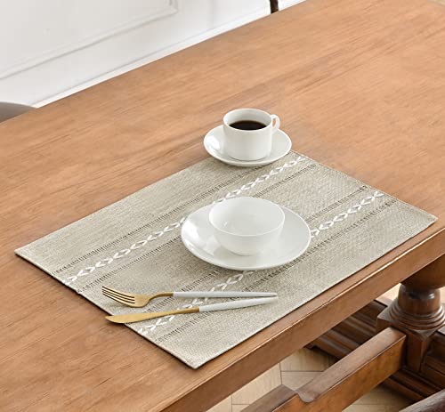 Wracra Almond Yellow Placemats Washable Set of 4, 30 x 45 cm Fabric Table Placemats - Image 3