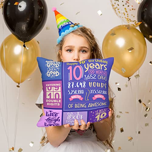 Skizbcw Gifts For 10 Year Old Girl - Gift For 10 Year Old Girl - 10Th Birthday Decorations For Girl - 10 Year Old Girl Gift Ideas - 10 Year Old Girl Birthday Gifts Throw Pillow Covers 18 X 18 Inch #TOP2