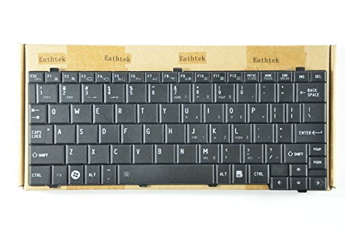 Eathtek Replacement Keyboard for Toshiba Satellite NB200 NB201 NB205 NB250 NB255 NB305 NB300 NB500 NB505 series Black US Layout, Compatible part numbers NSK-TK001 MB257-001