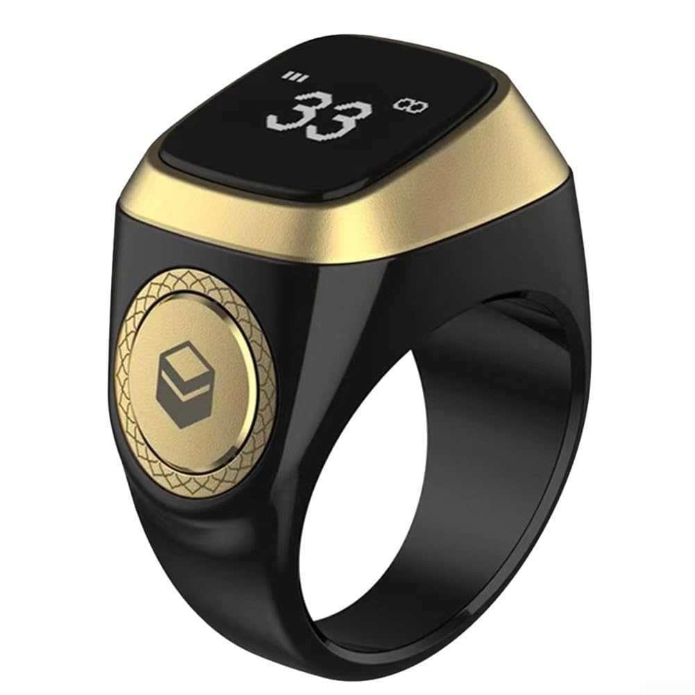 IQibla Smart for ZIKR Ring Smart Ring Counter Digital Counter Vibration Reminder Unisex Azan Alarm Clock Finger Counter
