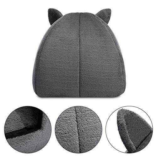 Hollypet HDHP-CBT-GY Pet Bed, Self-Warming 2 In 1 Cat Tent Cave For Kittens And Small Dogs thumb #4