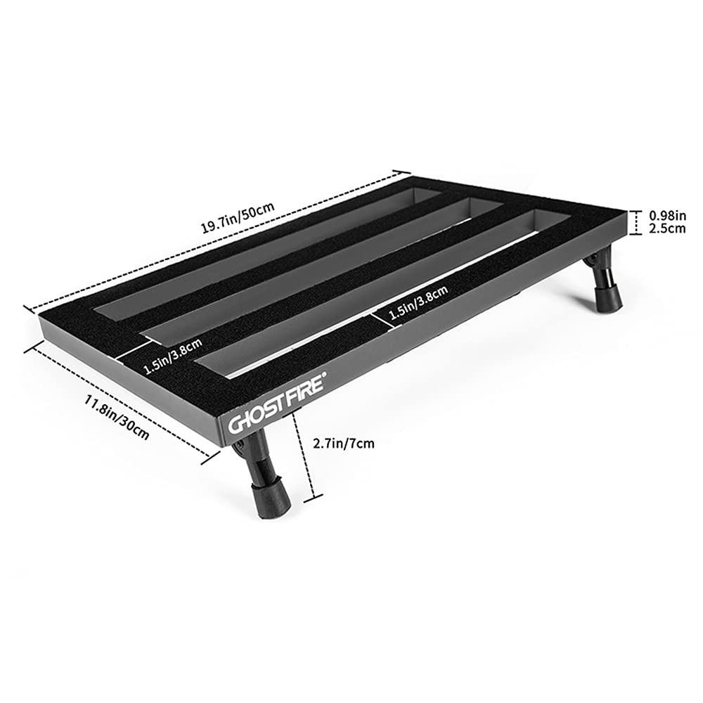 Gitarrenpedalboard mit Tragetasche inkl. Fußschalter-Topper aus Aluminium, leicht, Größe 55,9 x 30,5 cm