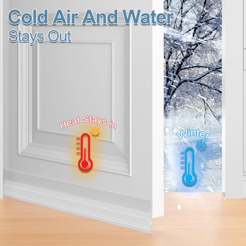 Image of Door Draught Excluder, Adjustable Door Sweep for Bottom of Door, Gap Filler for Exterior and Interior Doors, Door Weather Stripping Blocks Noise and Cold Air (39 Inch, Clear)