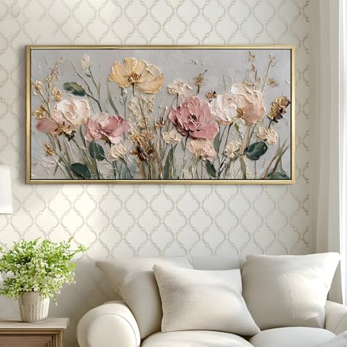 Image of PAPER PLANE DESIGN Big Size Wall Painting for Living Room Floral 2x4 Ft (C)