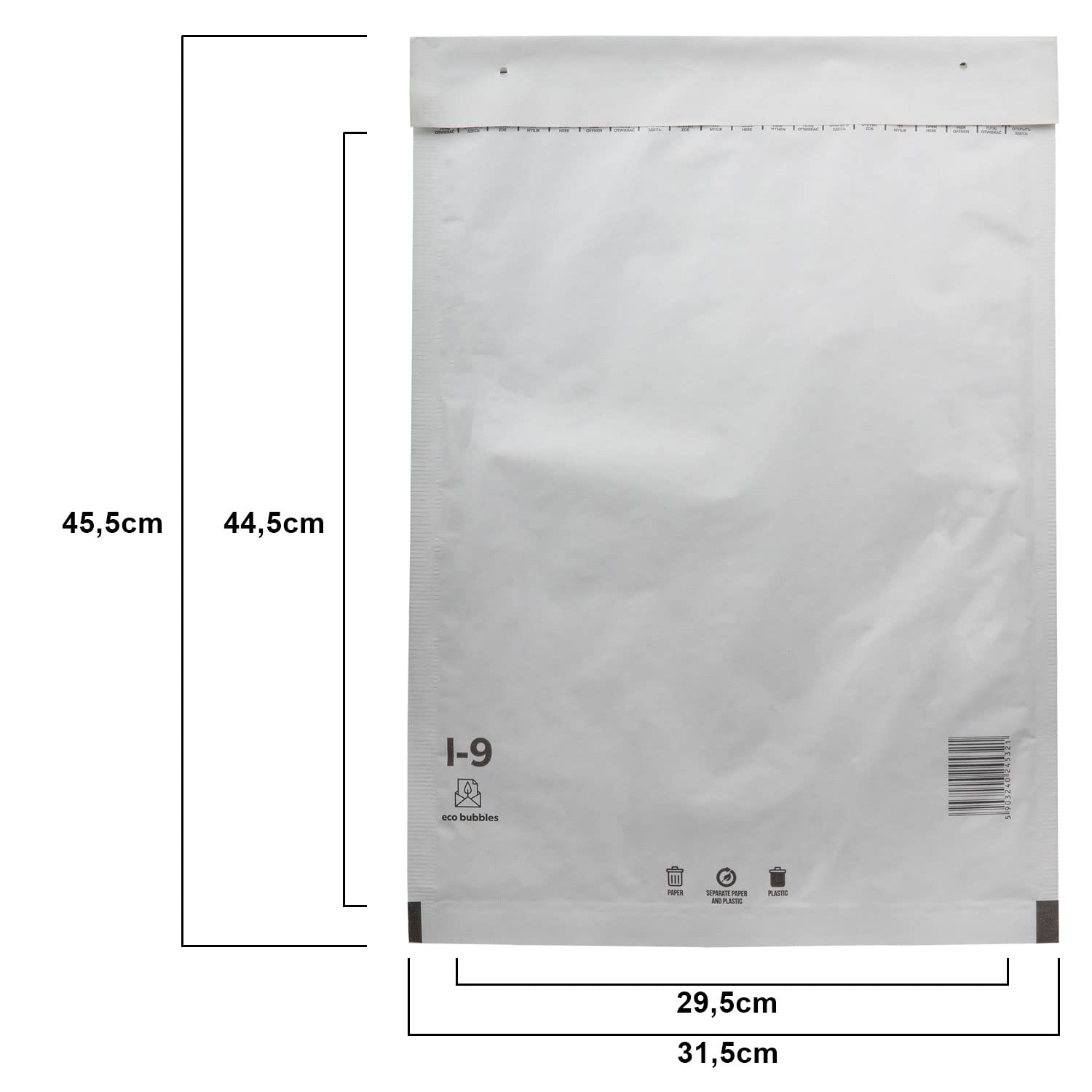200 Versandtaschen Luftpolsterumschläge 320 x 455 mm DIN A3 Luftpolsterversandtaschen Luftpolstertaschen Gr. I/9 I9 weiß Umschläge haftklebend gepolstert Polsterumschlag Taschen