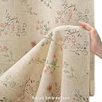 Floral Farmhouse Vintage Linen Shower Curtain, French Country Spring Shower Curtains for Bathroom, 72Wx72H