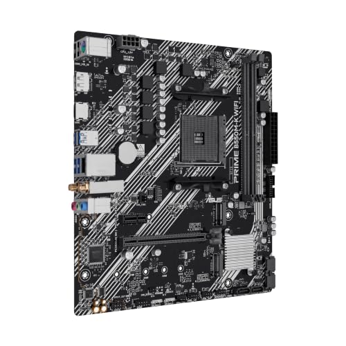 Image of ASUS Prime B550M-K WiFi AM4 mATX Motherboard, DDR4, PCIe 4.0, 2xM.2, WiFi 6