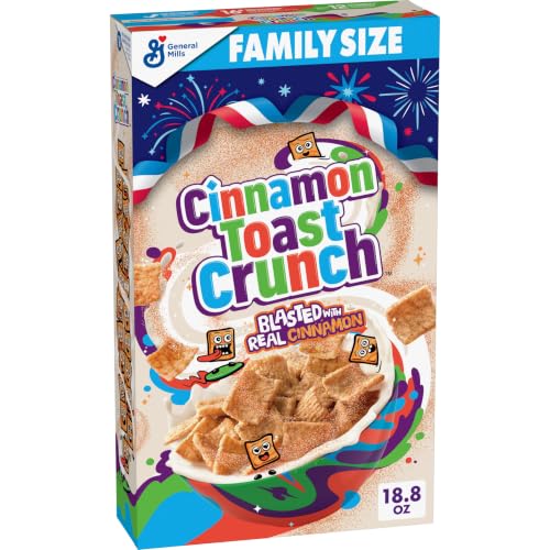 Cinnamon Toast Crunch Breakfast Cereal, Crispy Cinnamon Cereal, Family Size, 18.8 oz