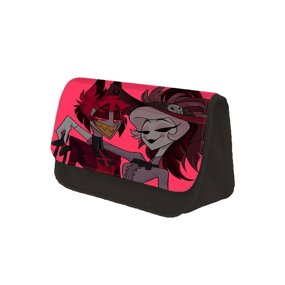 Zhongkaihua Hazbin Hotel Pencil Case Pen Bag Pouch, Alastor/Angel Dust Hazbin Hotel Merch Pencil Box Bag Student Supplies Back to School Stationery for Girls Boys Kids