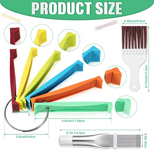 Chengu 4 Pieces Air Conditioner Fin Cleaner Set 2 Different Fin Comb Condenser Fin Straightener 2 Pieces Coil Cleaning Brush Condenser Fin Comb Stainless Steel Radiator Repair Clean Tool Set #TOP1