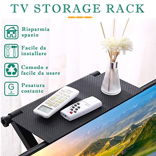 Bildschirm Oberes Regal, 33x16 cm Einstellbares Bildschirmregal TV Top Regal Monitorständer, Monitor-Speicherregal für Lautsprecher, Media-Boxen, Router, Fernbedienung, Spielekonsole