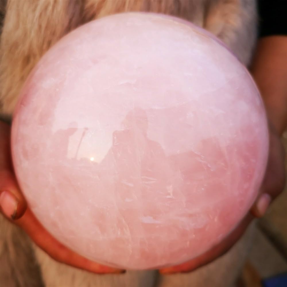 AARTERZZA Rose Quartz Magic Crystal Ball Sphere Ornaments (Size : 1500g-1600g)