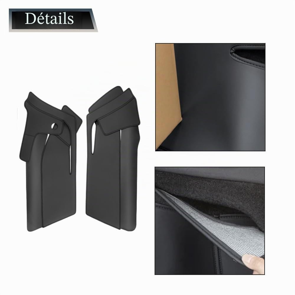 Riloer Protection latérale de coffre arrière en cuir synthétique noir compatible avec Tesla Model Y Juniper 2025-2026