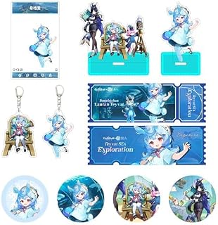原神 水族館コラボ グッズセット シグウィン・クロリンデ アクリルスタンド・キーホルダー・缶バッジ・クリアイラストシート ギフトボックス コレクション プレゼント ギフト 非公式 (クロリンデ 缶バッジ)