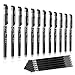 Boligrafos Borrables, BBLIKE 12PCS Rollerball borrable y 20 recambios de bolígrafo, más pinceles de tinta más bolígrafos de tinta de gel Punta de 0,5 mm (negro)