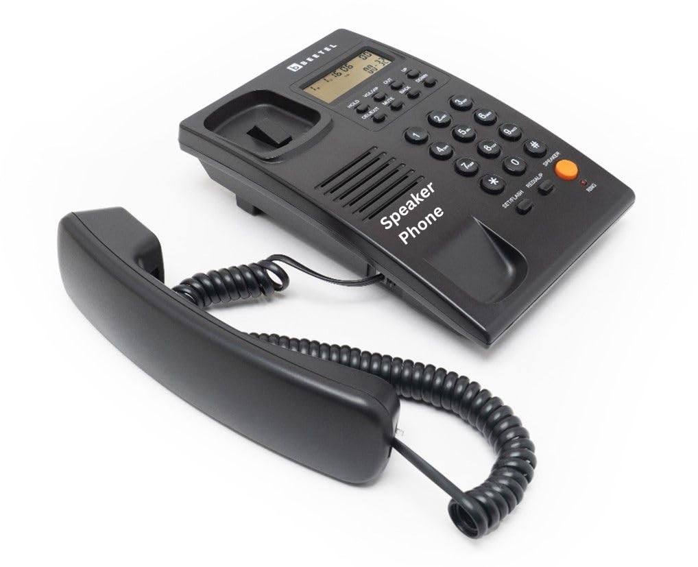 Beetel G30, TEC Certified, Caller ID Corded Landline Phonelcd Display,Ringer LED,DTMF/FSK Compatible,2-Way Adjustable Speaker Phone,Music On Hold, Desk/Wall Mountable, 3 Level LCD Contrast(G30-Black)