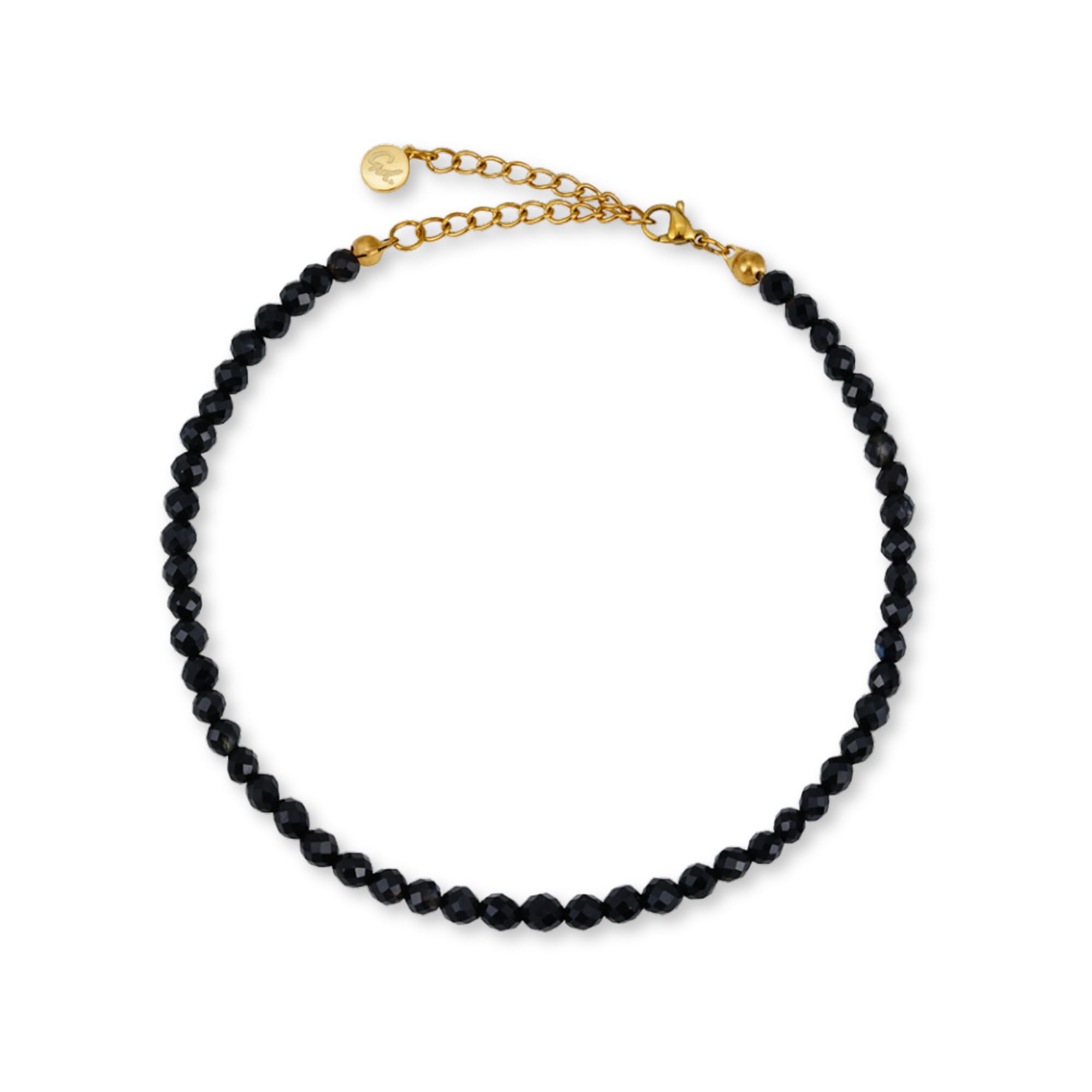 GD GOOD.designs Fussketten für Frauen mit echten Perlen 4mm - Wasserfest - Naturstein Fußkettchen bunt mit verstellbaren Verschluss in 18K Gold