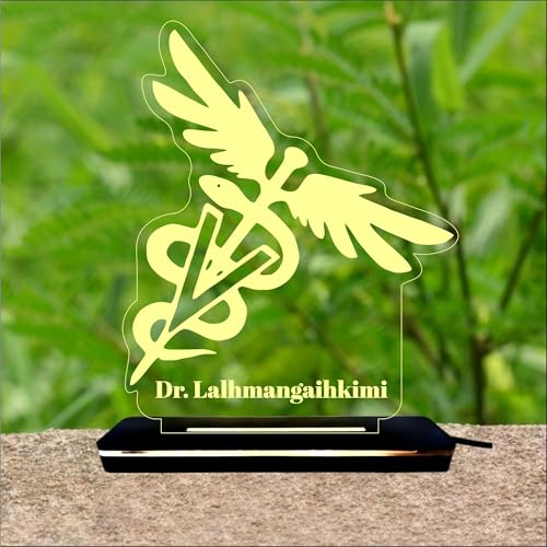 Image of DON'T JUDGE ME Customised Doctor Lamp with Doctors Name and Design | Personalized Gift for Doctors | Acrylic Material | Warm White Color LED Light | DOCTOR-13