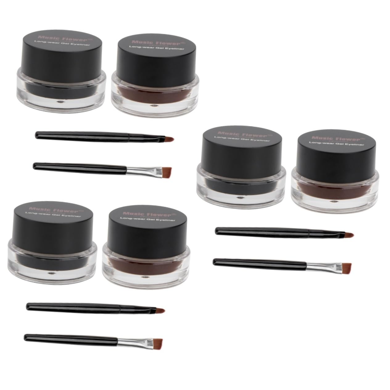 FOMIYES 6 Piezas Delineador De Ojos Sombra De Ojos Marrón Traje Crema De Sombra De Ojos Delineador De Ojos a Prueba De Manchas Delineador Liquido Perdurable Paleta