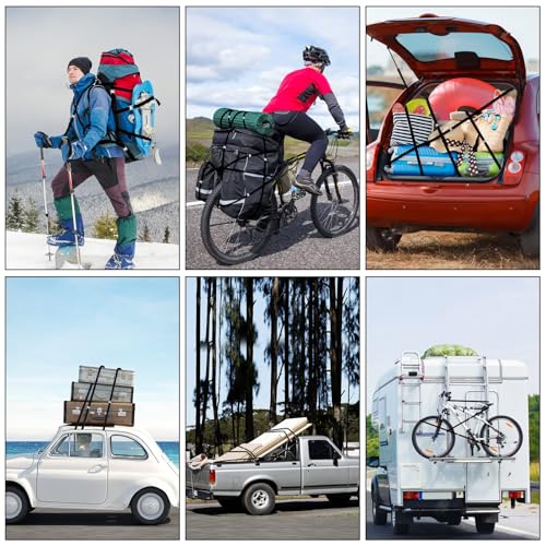 URAQT Spanngurt Befestigungsgurt, 4 x 150kg 2 Meters Ratschenspanngurt Breite 20mm Zurrgurt, Verstellbare Befestigungsriemen mit Klemmschloss für Transport, Fracht, Gepäck, Camping （Schwarz）
