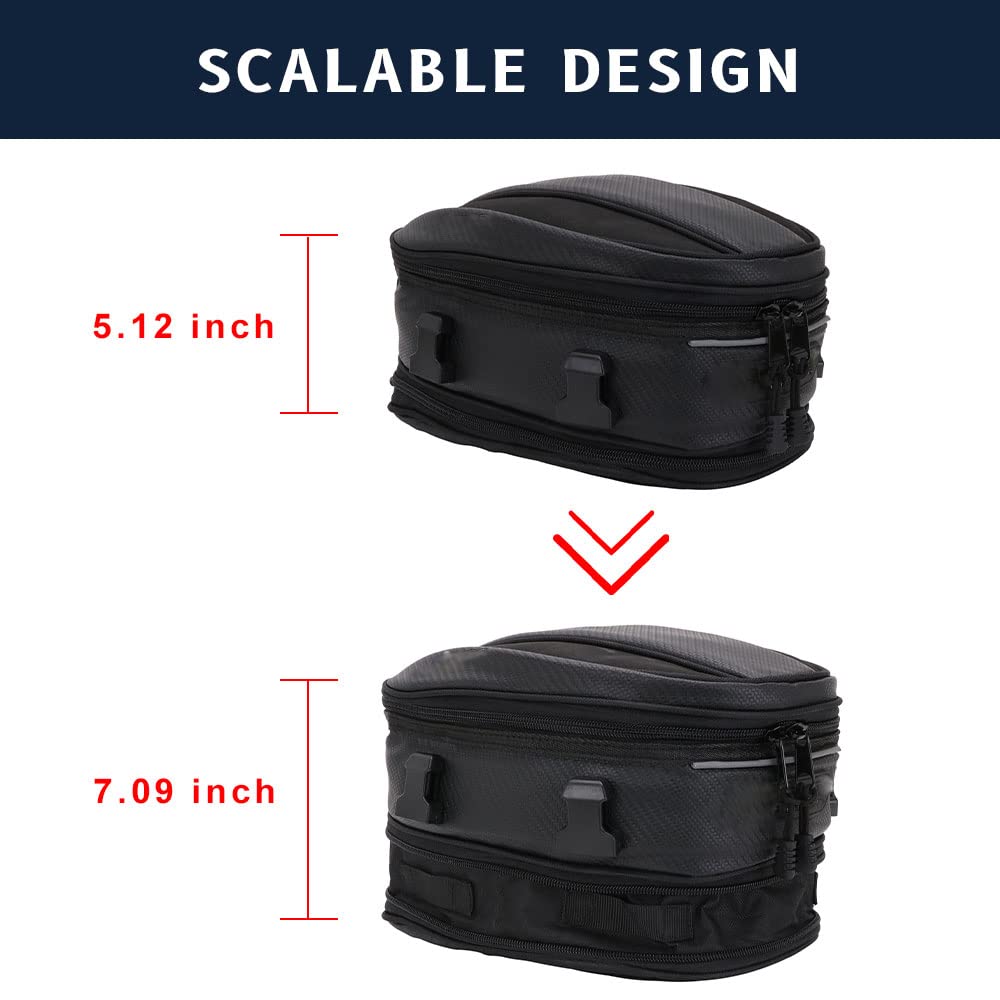 YSMOTO Motorcycle Tail Seat Bag Waterproof Luggage Bag Back Storage Bag Motorbike Saddle Bags Multifunctional PU Leather Bike Bag Sport Backpack,15 Liters