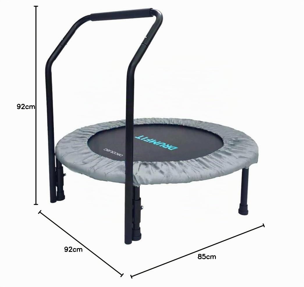 Cecotec Trampolino Fitness Adulti Ø 92-127 cm Rimovibile e Pieghevole Drumfit Jump. Trampolino elastico da 92 e 127 cm, base da 6-7 gambe, peso massimo 100 kg