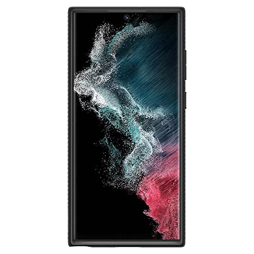Image of Spigen for Galaxy S22 Ultra Case, Liquid Air [No Magnet Ring] [Military-Grade Protection] - Matte Black | Designed for