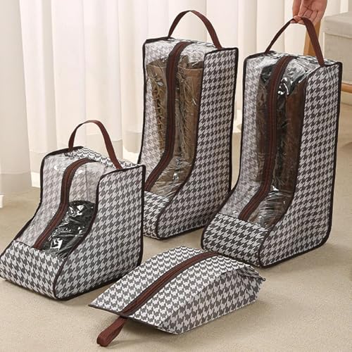 MAPPLE CREATION 3 Set Boot Storage,Portable Short Boots and Tall Boots Storage or Protector Bag, Shoe Sleeves for Travel,Clear Boots Cover,Shoes Packing Organizers for Men & Women Sneakers 3 51+7djJ4VjL