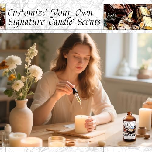 Image of HIQILI Chocolate Fragrance Oil for DIY Candle & Soap Making - 5.07 Fl Oz | Ideal for Home Essential Oil Diffuser, Aromatherapy & Humidifier, Long Lasting Scents - 150 ML