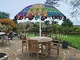 Tamaño - 177 x 228 Cm , Parasol indio del jardín hecho del algodón con el bordado colorido disponible en muchos diversos colores y diseños étnicos