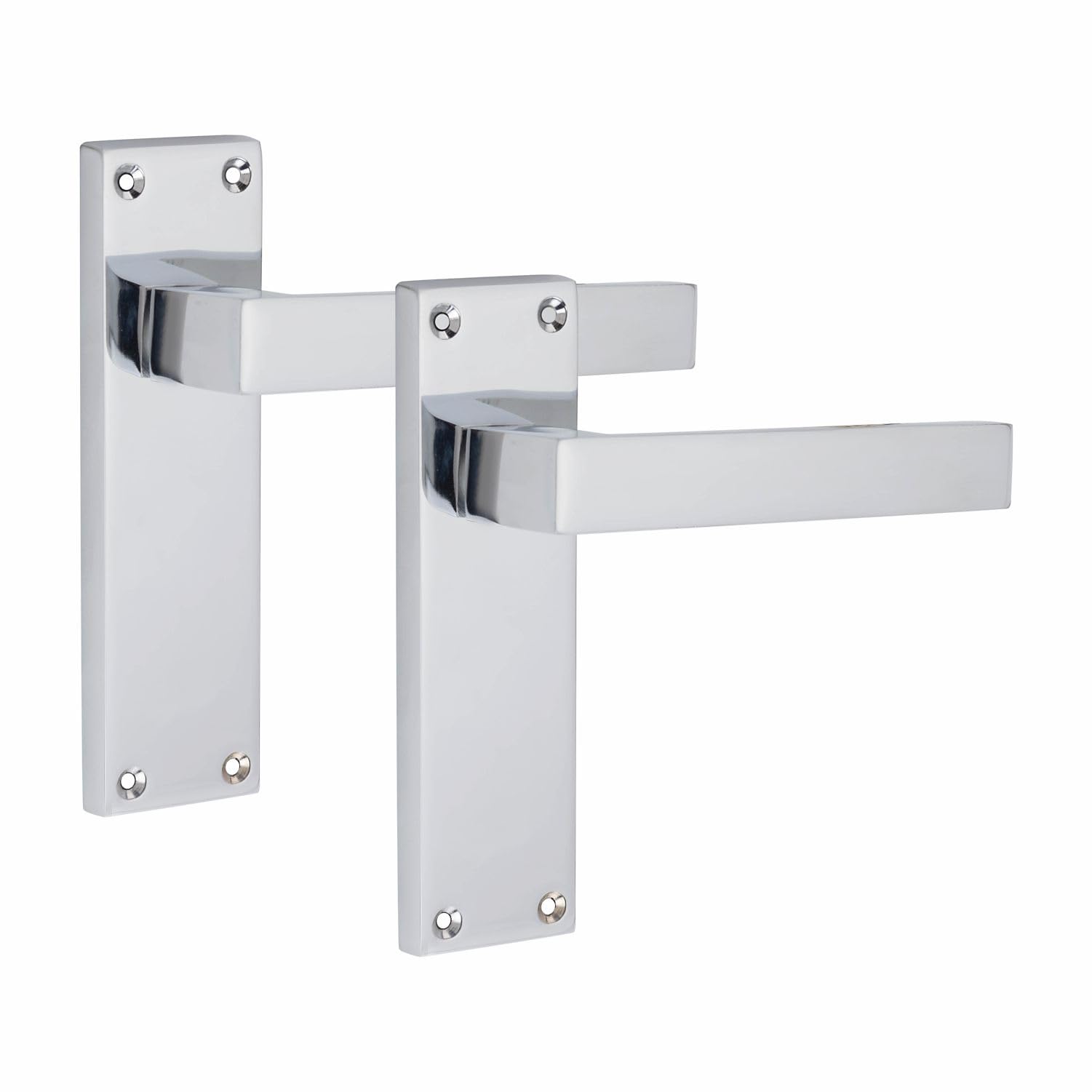 Golden Grace Silver Victorian Straight Delta Latch Door Handle - 150 x 40mm